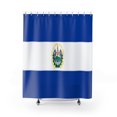 thumbnail image 1 of El Salvador Flag Premium 71"x74" Waterproof Shower Curtain for Stylish Bath Decor, 1 of 2