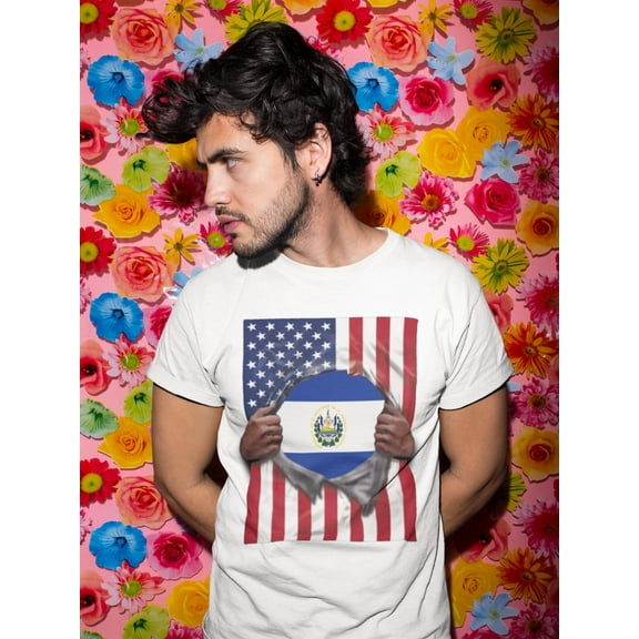 El Salvador Flag USA Flag Pride T-shirt | Salvadorian American Flag Rip 4th Of July | Funny Viral Latino Tees | Unisex - 4 Colors