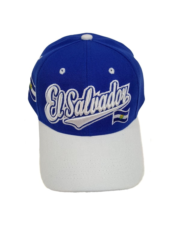 El Salvador Flash Style Baseball Hat Cap (Royal Blue/White)