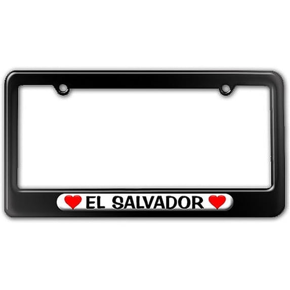 El Salvador Love with Hearts License Plate Frame