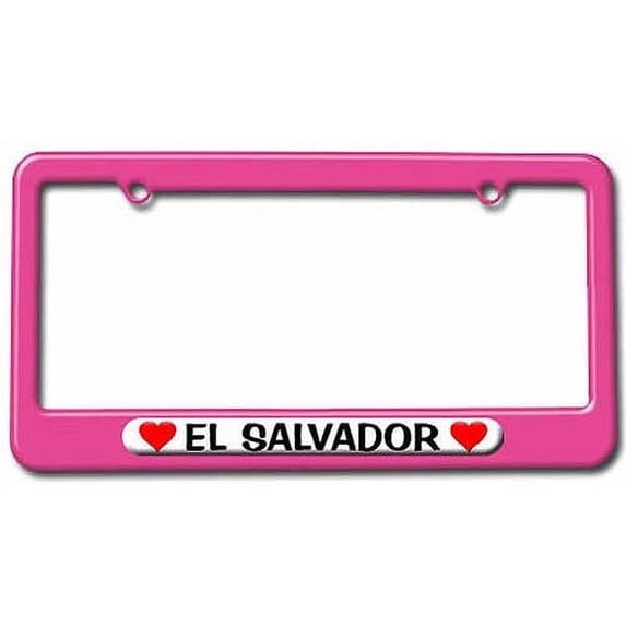 El Salvador Love with Hearts License Plate Tag Frame, Multiple Colors