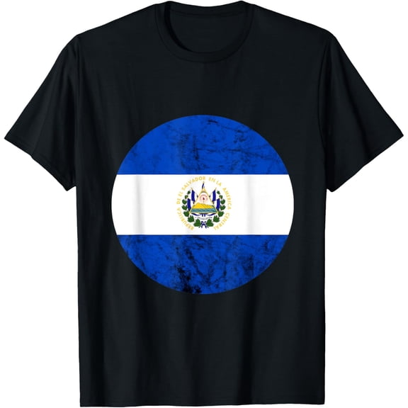 El Salvador Salvadorean Flag Salvadorian Salvadorena T-ShirtMen and women, Black T-shirt, size: Extra large S-4XL