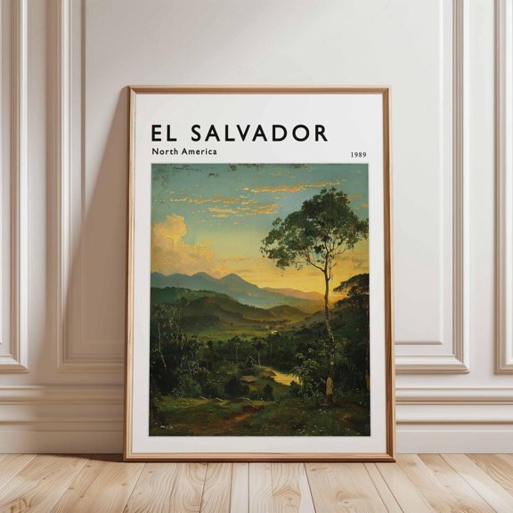 El Salvador Travel Volcanic Landscape Pacific Coast Art, Unframed Paper Print