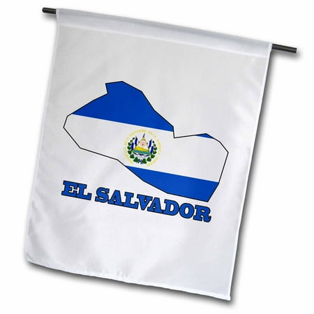 3dRose, El Salvador flag in the outline map and words El Salvador, 18 x 27 inch Garden Flag