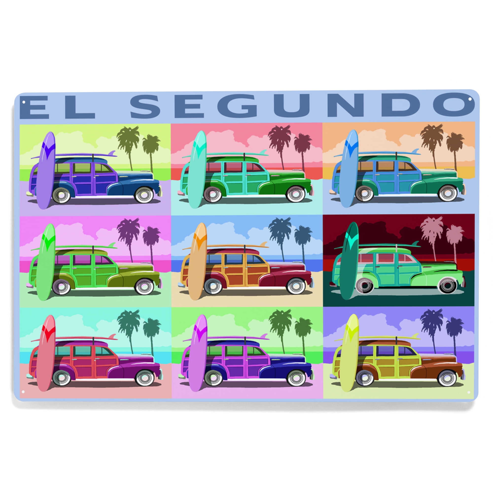 El Segundo, California, Woody Pop Art (12x18 Aluminum Art, Indoor