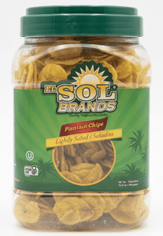 El Sol Brands Plantain Chips Lightly Salted / Saladito,  Kosher Gluten Free