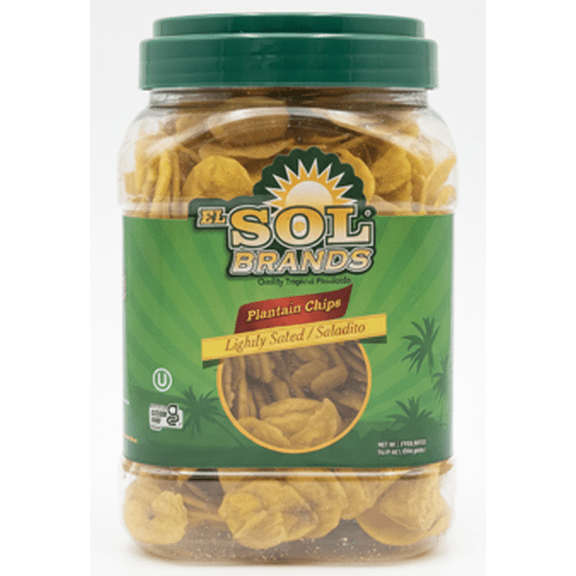 El Sol Brands Plantain Chips Lightly Salted / Saladito, Kosher Gluten Free
