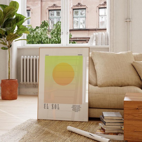El Sol Ethereal Sun Poster Art, Unframed Size 8x12