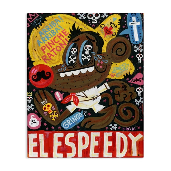 Stupell Industries El Speedy Culture Collage Canvas Wall Art, design by Jorge R. Gutierrez