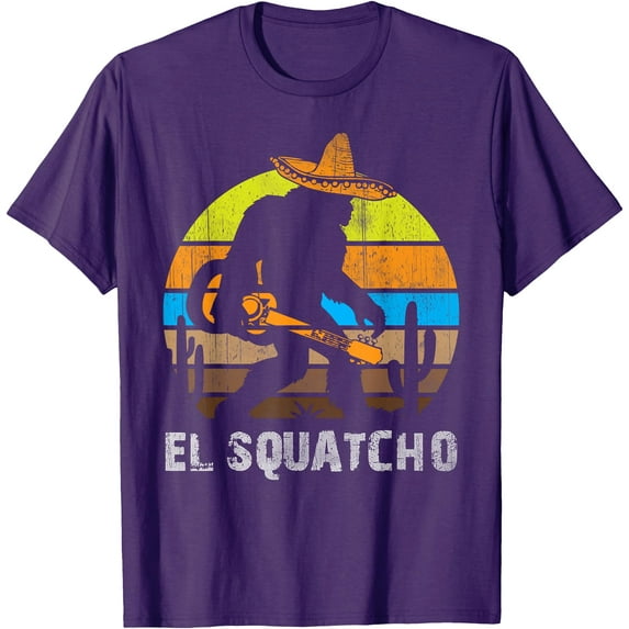 El Squatcho Shirt Bigfoot Sasquatch Unisex T-Shirt for Men Women Kids Toddler,Purple Color,Size YXS