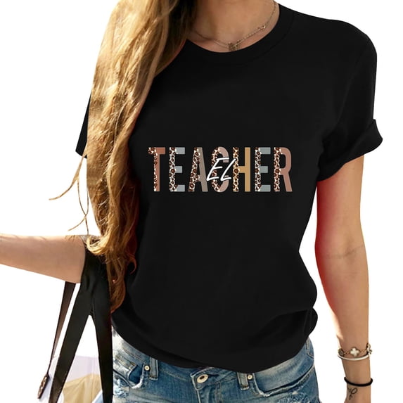 El Teacher First Day Of School Appreciation Leopard T-Shirt