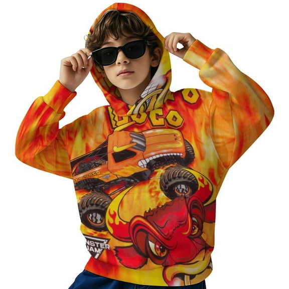 El Toro Loco-Trucks Youth Hooded Sweatshirt Graphic Printed Long Sleeves Pullover Hoodies