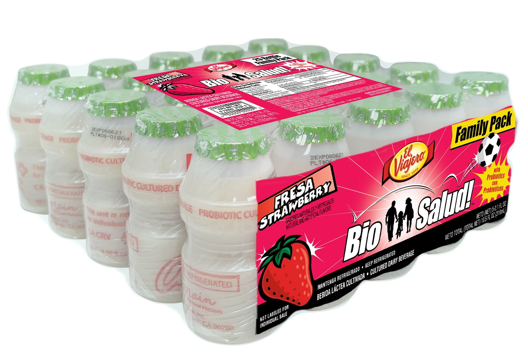 El Viajero BioSalud Strawberry Cultured Dairy Beverage, 2.1