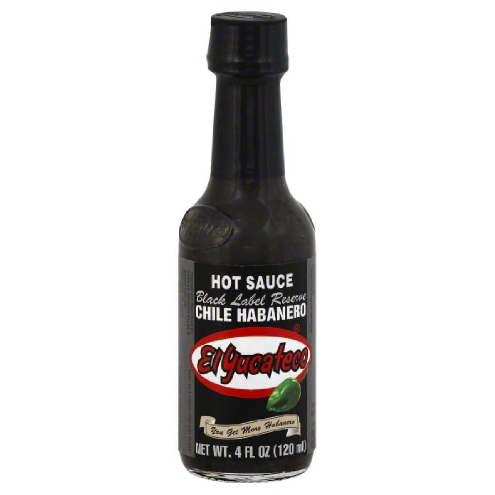 El Yucateco Chile Habanero Black Label Reserve Hot Sauce, 4 Oz (Pack of