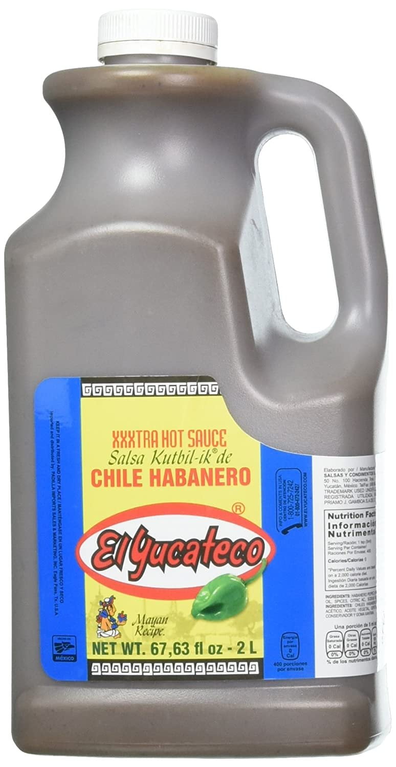 El Yucateco Chile Habanero XXXtra Hot Sauce 2L, HalfGallon