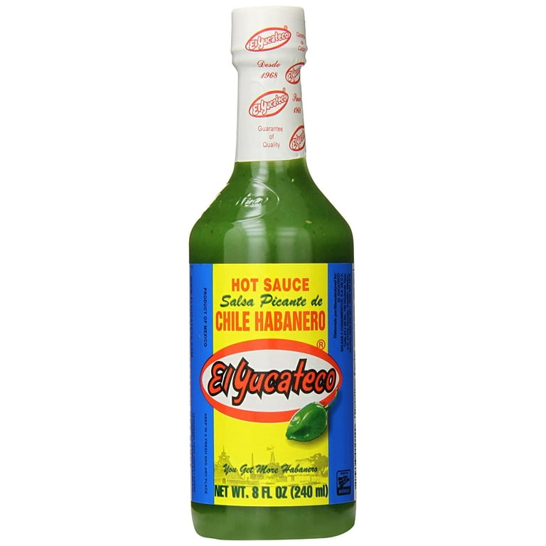 https://i5.walmartimages.com/seo/El-Yucateco-Green-Hot-Sauce-Bottle-Chile-Habanero-8-Ounce_200fca8c-43ff-4501-a687-ad990fa45469.f4dd4b37ff94ac29e6ca20d6ba2a378a.jpeg?odnHeight=768&odnWidth=768&odnBg=FFFFFF