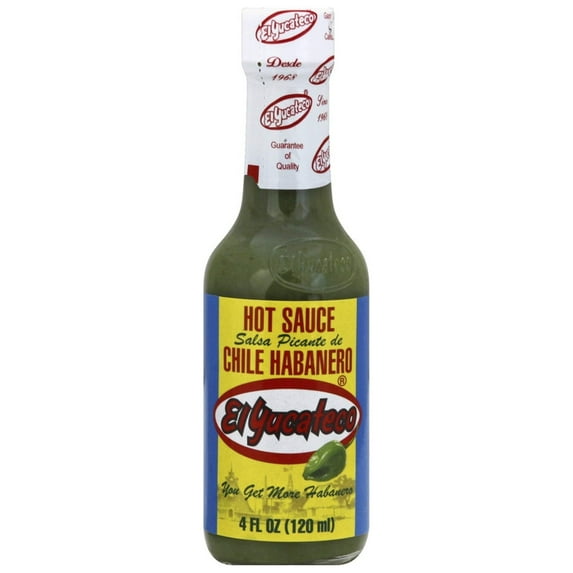 El Yucateco Habanero Green Hot Sauce,, 4 Fl Oz () (Pack of 18)