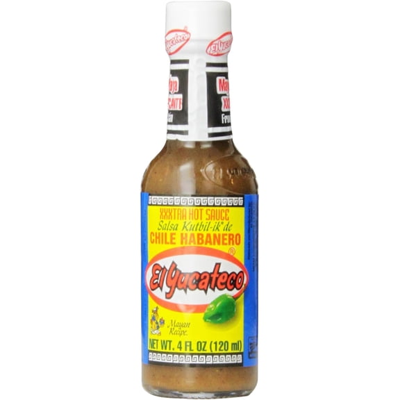 El Yucateco Chile Habanero XXXtra Hot Sauce, 4 fl oz, (Pack of 12)