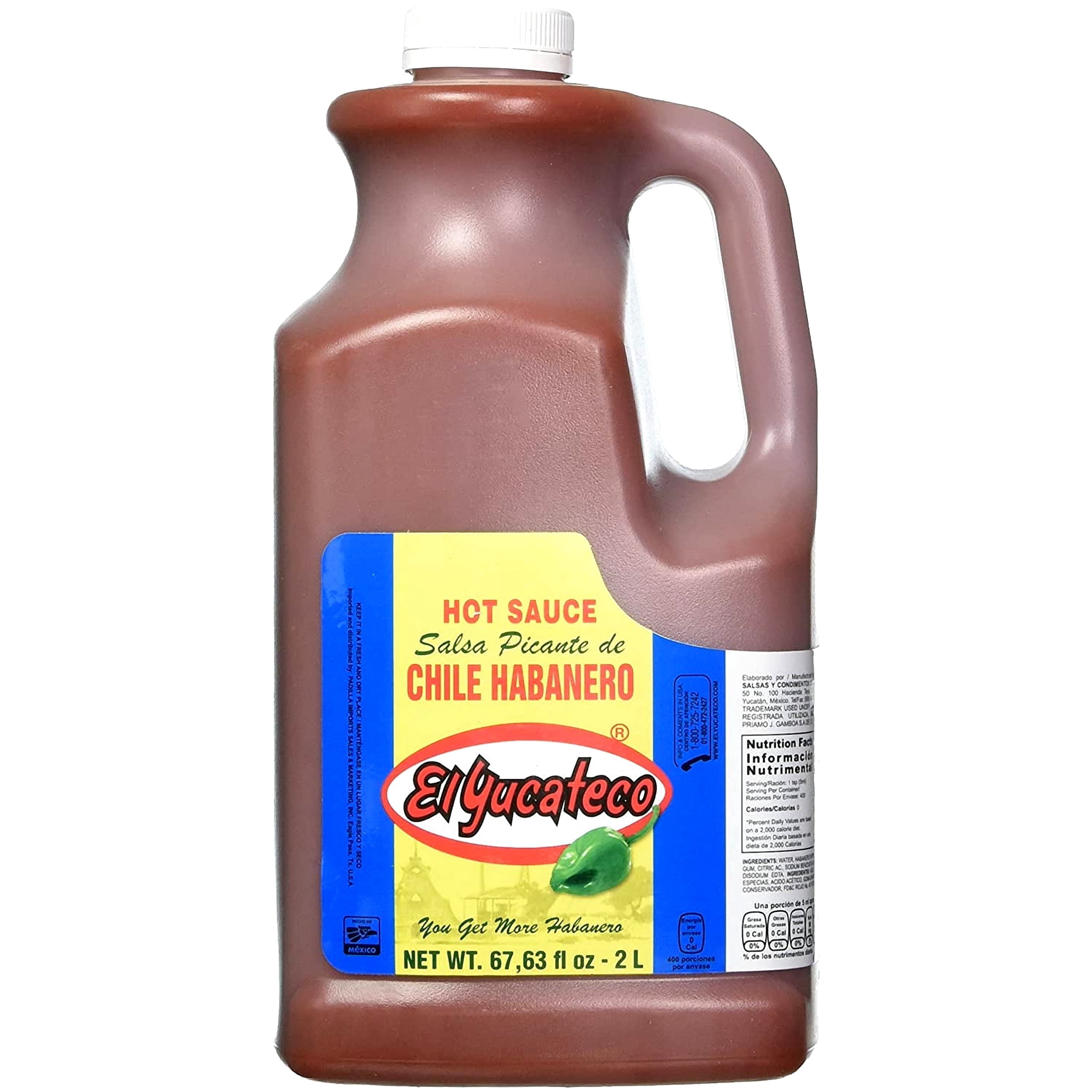 El Yucateco Red Habanero Hot Sauce 2L, Half Gallon