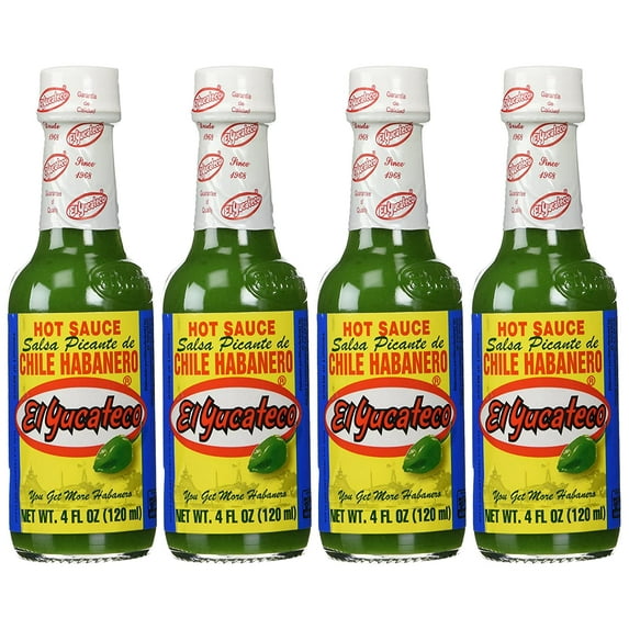 El Yucateco Habanero Green Hot Sauce,, 4 Fl Oz () (Pack of 4)