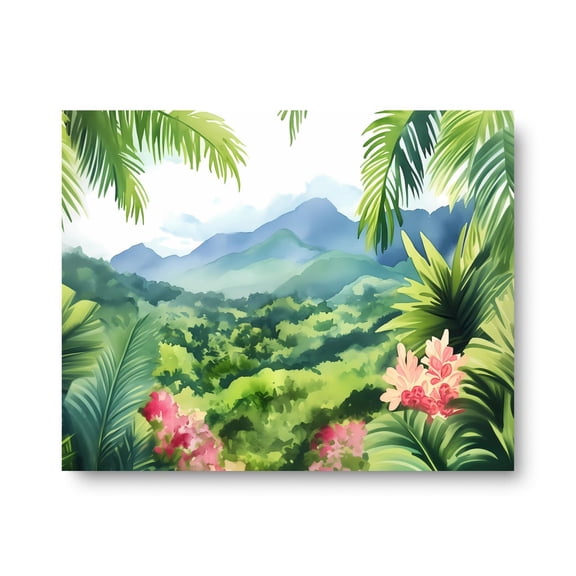 El Yunque Rainforest Print, Puerto Rico Tropical Art, Caribbean Jungle Waterfall Wall Decor, Nature Inspired Artwork #3535, Unframed Canvas Size 8x12