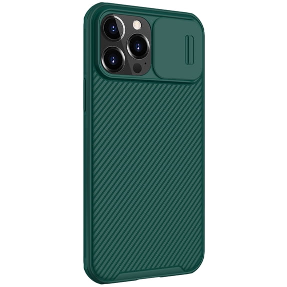 ElEHOLD Sliding Camera Protection Rugged Case for iPhone 14 Pro Max 6.7 inch,Made of Hard PC Plastic + Flexible TPU,with Anti-Fingerprint Shockproof Lens Protection Case,Darkgreen