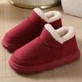 thumbnail image 1 of ElElax Women's Comfy Memory Foam Bootie Slippers, Winter House Shoes with Indoor Outdoor Rubber Sole, Slipper Boots, Warm Plush Women Bootie Slippers, Red, 1 of 6
