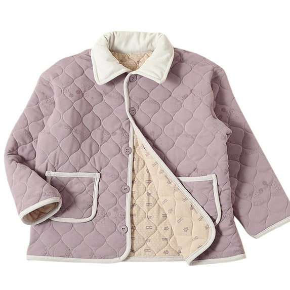 Elabch 12-17Y Teen Girls Jacket Thermal Tops Single Breasted Jacket New Fashion Patchwork Printing Windbreaker Coat Outerwear, Size 12Y-17Y