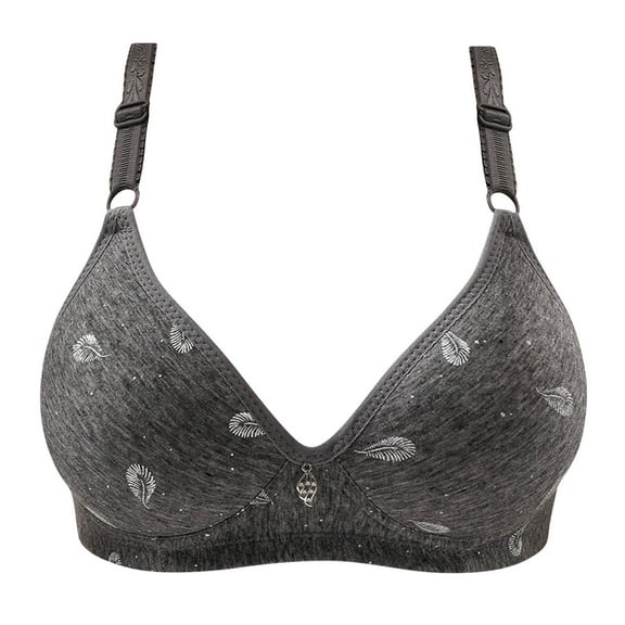 Elabch Bras for Women No Underwire Plus Size Comfortable Cotton Everyday Bras with Three Buckle Bra Thin Cup Full Coverage Push Up Bra Everyday Bras, M-3XL