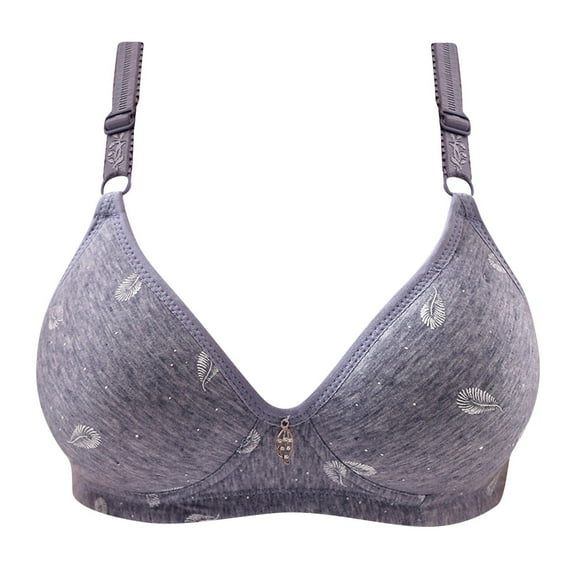 Elabch Bras for Women No Underwire Plus Size Comfortable Cotton Everyday Bras with Three Buckle Bra Thin Cup Full Coverage Push Up Bra Everyday Bras, M-3XL