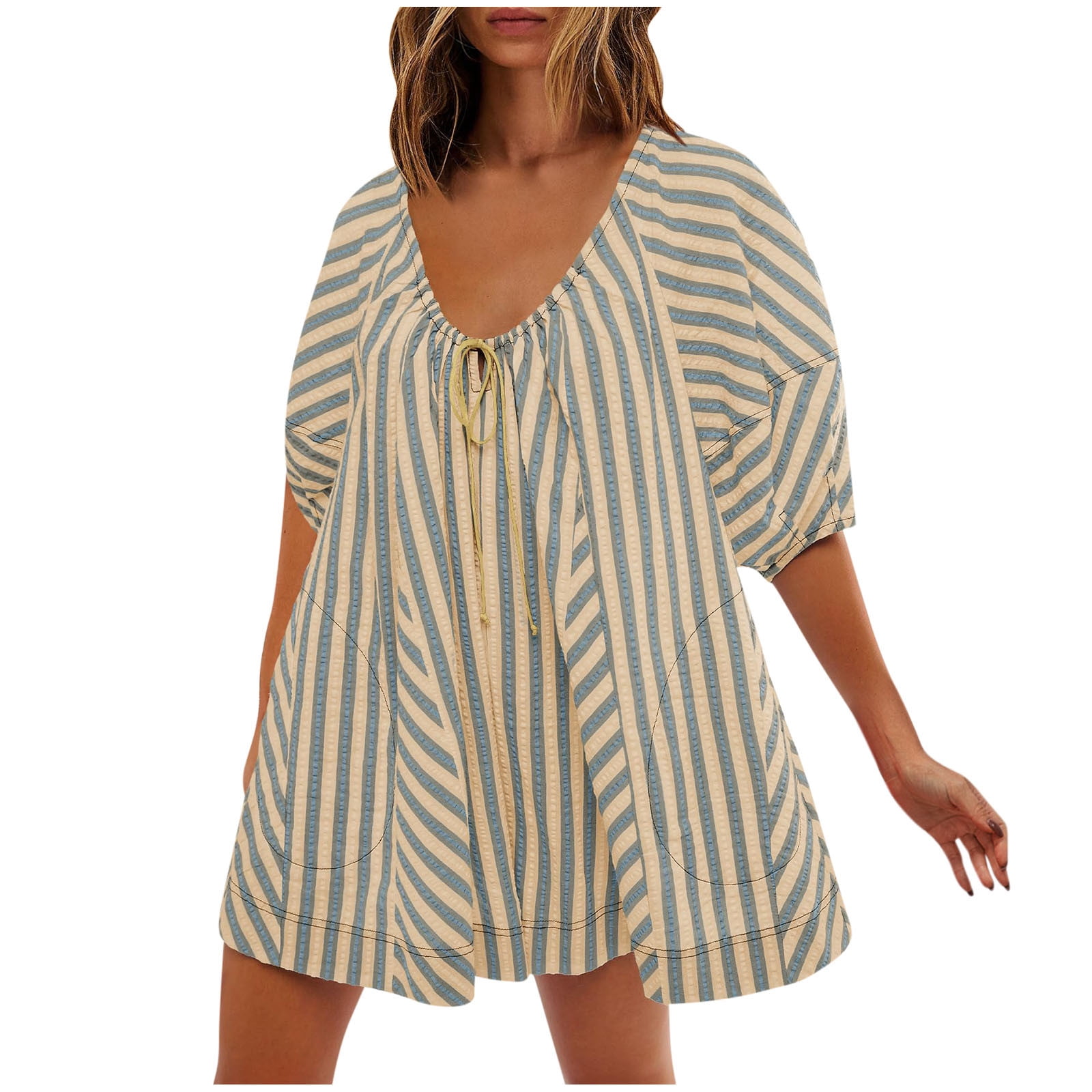 Elchic Casual Button Up Navy Summer Dress