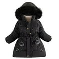 thumbnail image 1 of Elabch Girl Winter Coats Zip Hooded Puffer Jacket Snowsuit Thick Waterproof Kids Outerwear Cotton Solid Hooded Coat Kid Parka Snow Outwear Size 5Y-9Y, 1 of 3