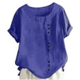thumbnail image 1 of Elabch Girls Short Sleeve T Shirts Kids Teen Summer Tops Crewneck Casual Solid Tees Button Comfortable Loose Blouse T Shirt for Kids Teens, 1 of 4