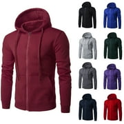 Elabch Hoodies for Men, Zip-Up Hoodie Fleece Full-Zip Hoodie for Men, Hooded Sweatshirt Navy 3XL