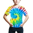 thumbnail image 1 of Elabch Kids T Shirt Teen Boys Short Sleeve Tshirt Fashion Digital Tie Dye Printing Tee Summer Crewneck Cotton Tops Size 4Y-16Y, 1 of 4
