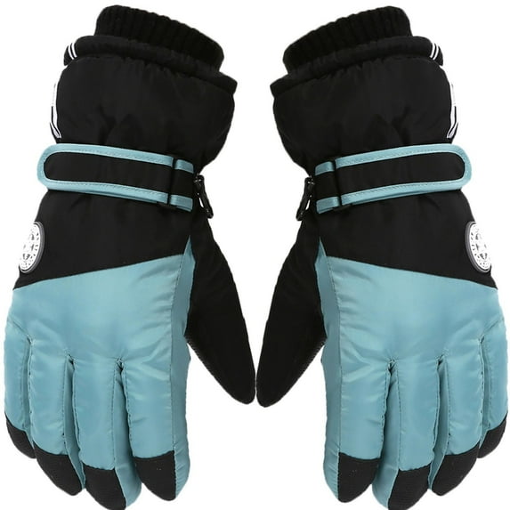 Elabch Kids Winter Gloves Waterproof Ski Snow Snowboard Gloves for Ourdoor Sports, Boys and Girls Cold Weather Gloves with Fleece Lining Blue