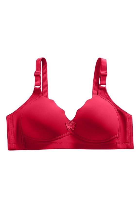 Plus Size Bras for Women, Full Coverage Underwire Bras Soft Cup Shape & Support Wirefree Bra Gathered Together Large Size Daily Bra Underwear No Rims, 80BC-105BC