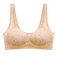 thumbnail image 1 of Elabch Womens Front Closure Bra Wireless Front Button Push Up Bras Full Coverage Comfortable Everyday Bras Beige M, 1 of 4
