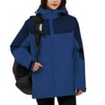 thumbnail image 1 of Elabch Sports Women's Winter Ski Jacket Waterproof Snow Coats Snowboard Fleece Lined Windbreaker Rain Coats Outdoor Plus Size Warm Hiking Jackets with Hooded Dark Blue XXL, 1 of 9