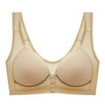 thumbnail image 1 of Elabch Women's Front Closure Plus Size Everyday Bras Wireless Bra Full Cup Lift Bras for Women No Underwire Shaping Front Button Bra Beige XXL, 1 of 9