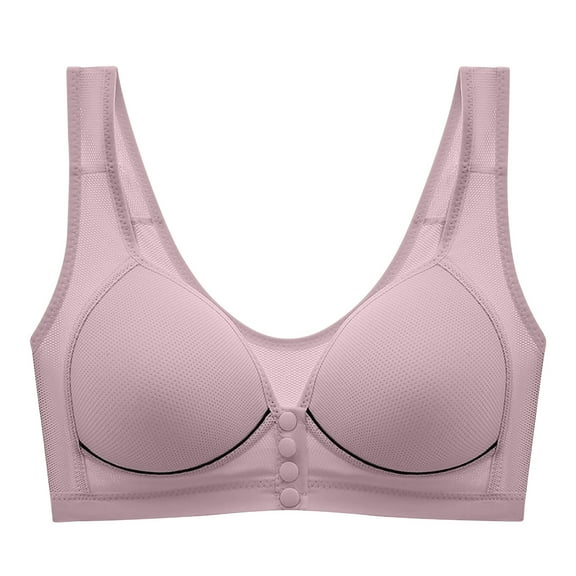 Elabch Women's Front Closure Plus Size Everyday Bras Wireless Bra Full Cup Lift Bras for Women No Underwire Shaping Front Button Bra Purple 3XL