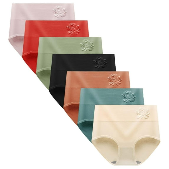 Elabch Womens Cotton Underwear Womens Panties High Waisted Briefs Soft Stretch Full Coverage Panties for Women L-XXL