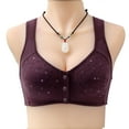 thumbnail image 1 of Elabch Womens Front Button Bra, Daisy Bra for Women Plus Size Front Closure Bra Full Cup Push Up Bras for Women No Underwire Shaping Everyday Bra Purple M, 1 of 3