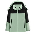 thumbnail image 1 of Elabch Womens Ski Jacket Waterproof Lightweight Rain Jackets Windbreaker Rain Coats with Hooded Outdoor Hiking Jackets with Removeable Hood Mint Green XXL, 1 of 5