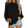 thumbnail image 1 of Elabch Womens Tops Long Sleeve Shirts for Women Crew Neck Casual Tunic Top Basic T Shirts Tees Black L, 1 of 4
