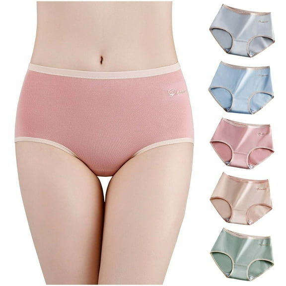 Elabch Womens Underwear 100% Cotton Underwear Womens Panties High Waisted Briefs Soft Stretch Full Coverage Panties for Women L-XXL