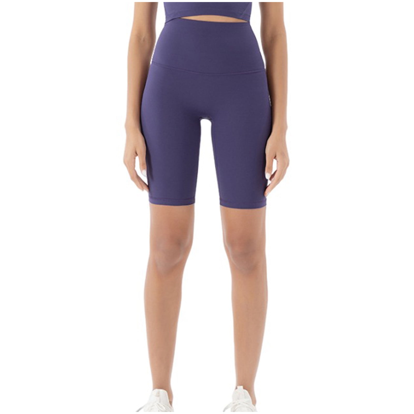 Leggings Depot Women's High Waist Gym Shorts - 6 Inch Active Yoga Shorts With Pockets, Navy, 1X - View #4