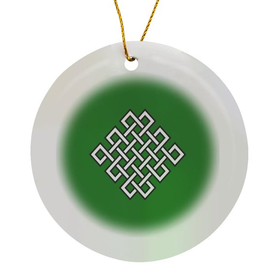 3drose, Elaborate Endless Knot, Circle Porcelain Ornament