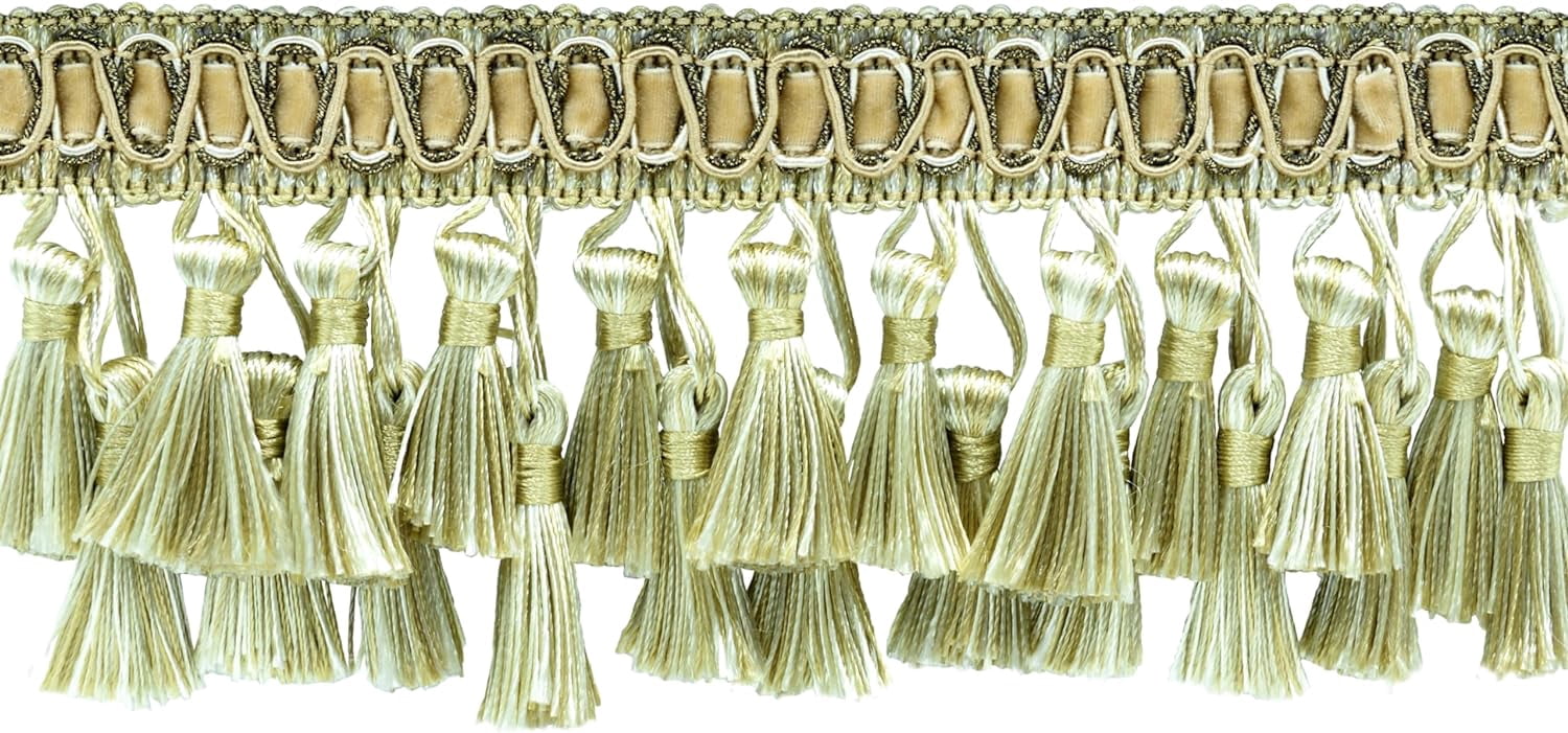 DÉCOPRO 3" (7.5cm) Noblesse Collection Elaborate Two Tier Tassel Fringe Trim #TFH3D