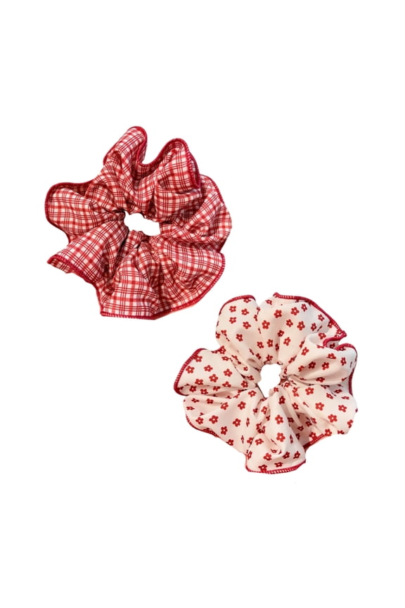 Elaborate Red Hair Tie for Women Hair Rings Elegant Ruched Red Scrunchies Oversized Hair Rope Hair Tie